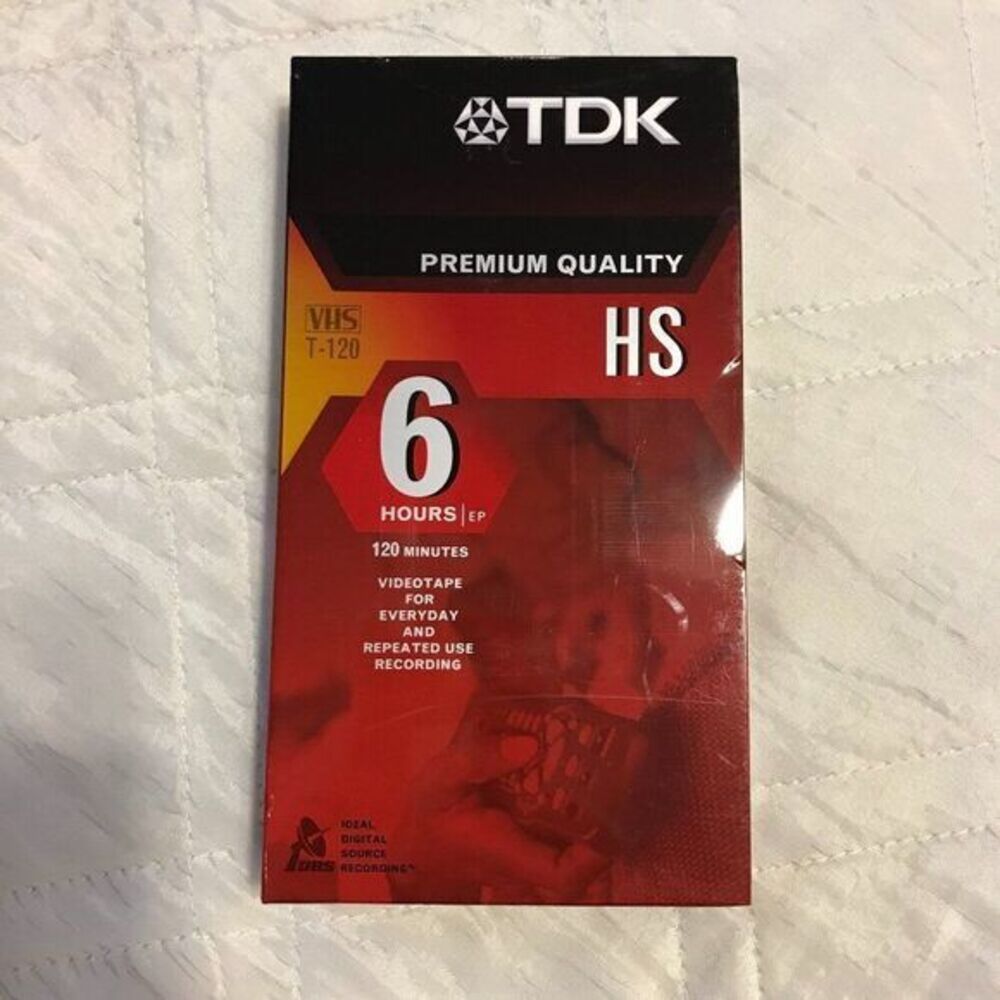 TDK T-120HS Premium Quality‎ VHS Blank Tapes (6 Hours) NEW SEALED